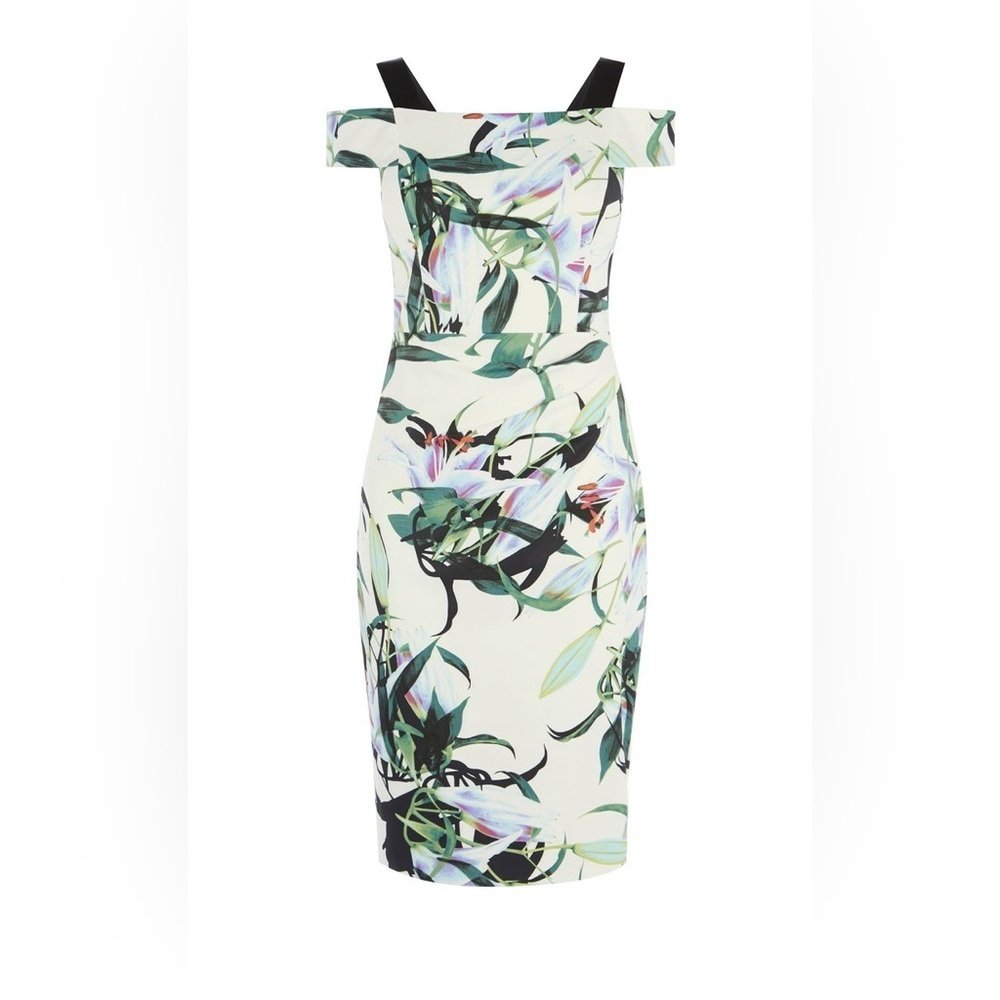 Karen Millen Lily Print Pencil Midi Dress Size 4 - Picture 4 of 13